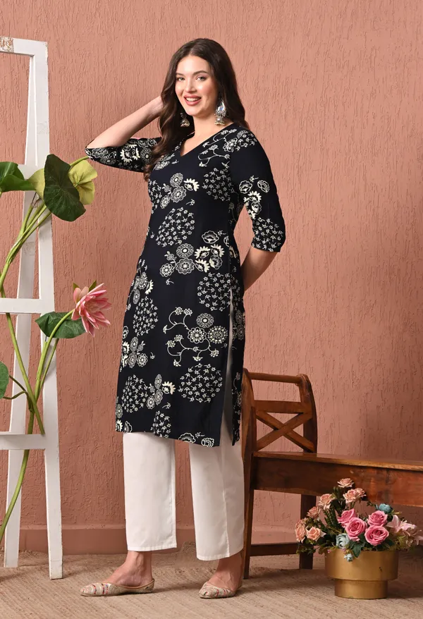 Black_Rayon_Straight_Floral_Print_Kurta_For_Women