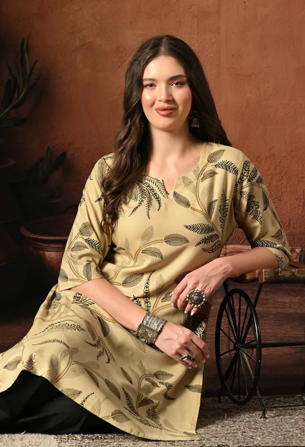 Beige_Rayon_Straight_Botanical_Print_Kurta_For_Women