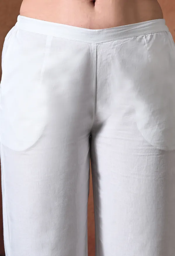 White_Rayon_Wide_Leg_Cropped_Pant_For_Women