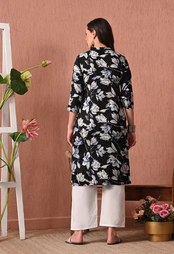 Black_Rayon_Straight_Floral_Print_Kurta_For_Women