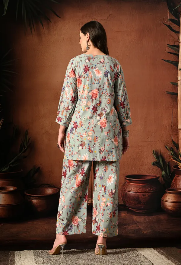 Sage_Green_Rayon_Straight_Floral_Print_Kurta_Set_For_Women