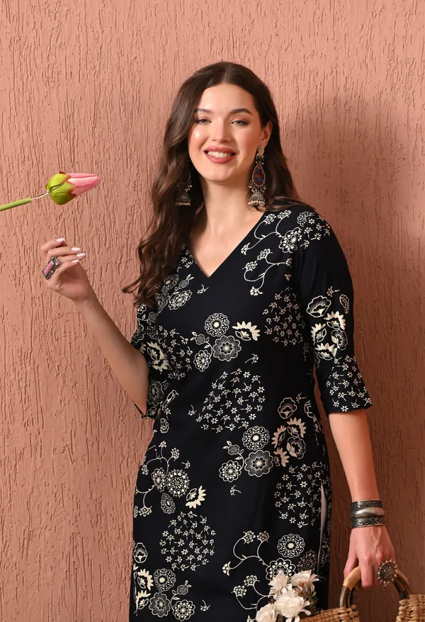 Black_Rayon_Straight_Floral_Print_Kurta_For_Women