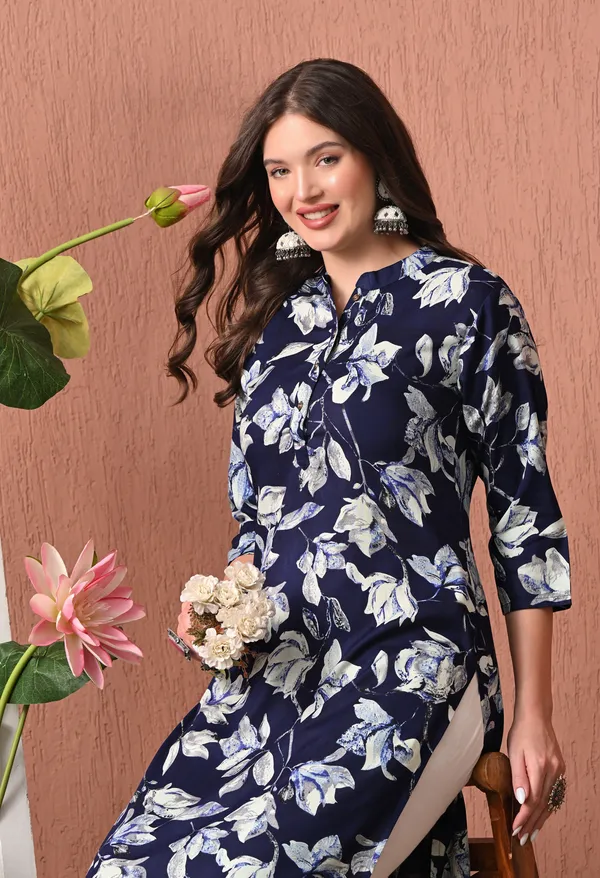 Navy_Blue_Rayon_Straight_Floral_Print_Kurta_For_Women