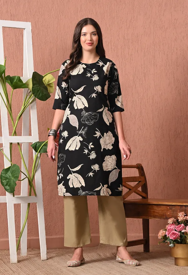 Black_Rayon_Straight_Floral_Print_Kurta_For_Women