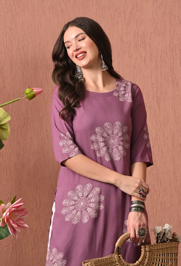 Purple_Rayon_Straight_Floral_Print_Kurta_For_Women