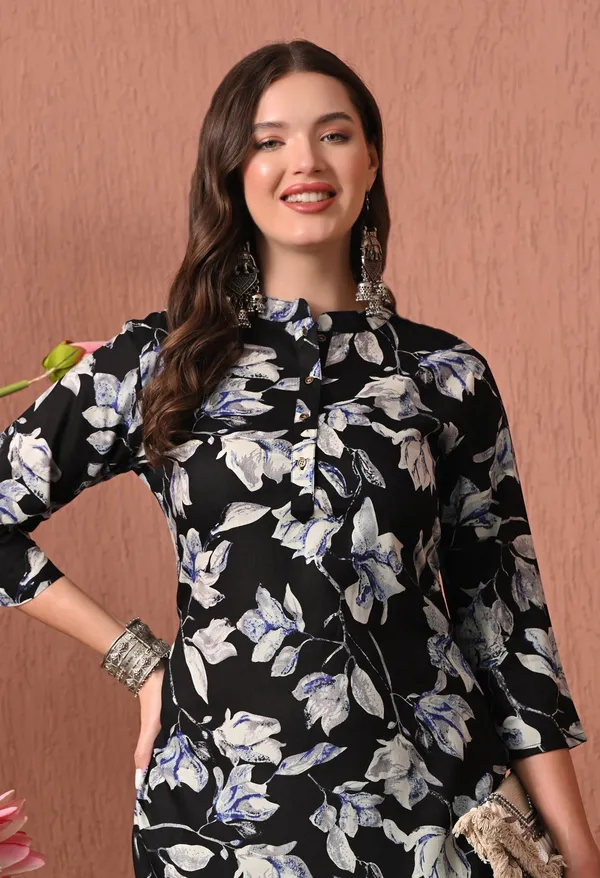 Black_Rayon_Straight_Floral_Print_Kurta_For_Women