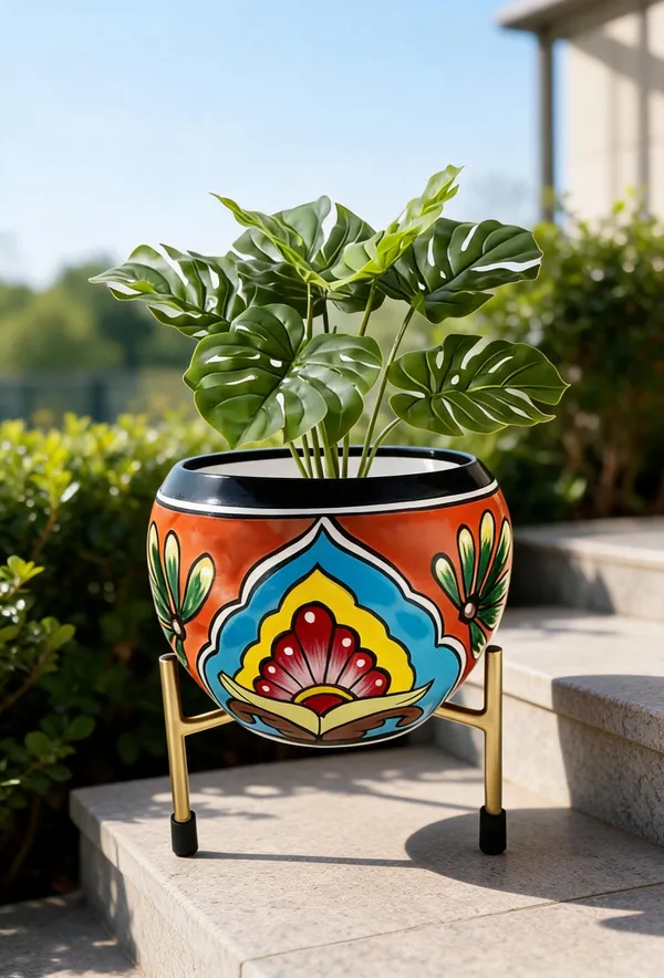 Metal_Decorative_Multicolour_Flower_Pot