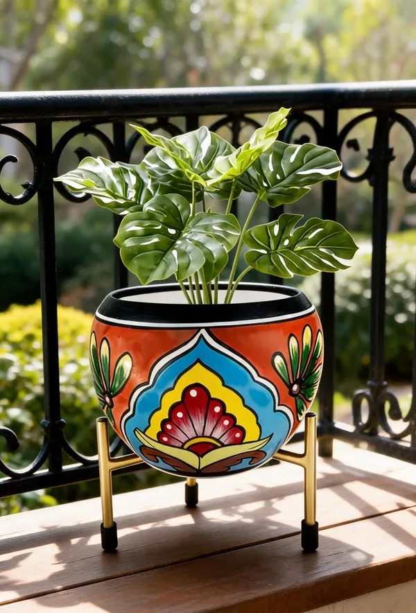 Metal_Decorative_Multicolour_Flower_Pot