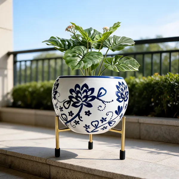 Metal_Decorative_White_Flower_Pot