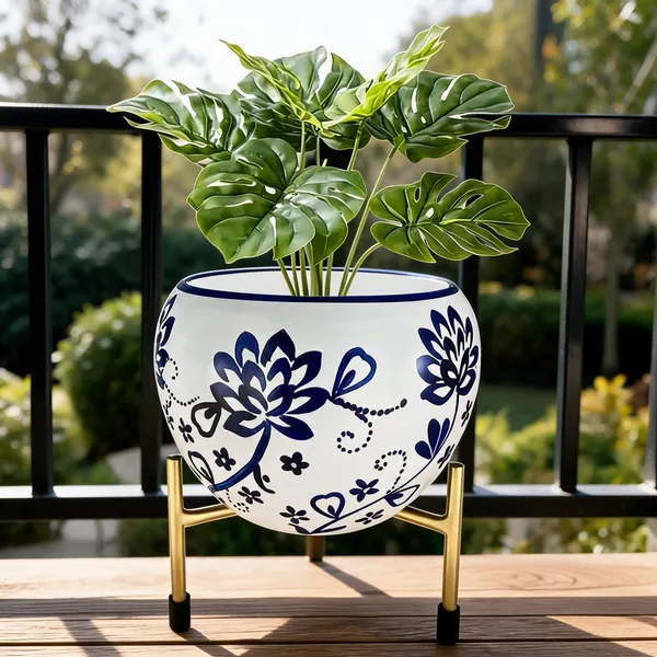 Metal_Decorative_White_Flower_Pot