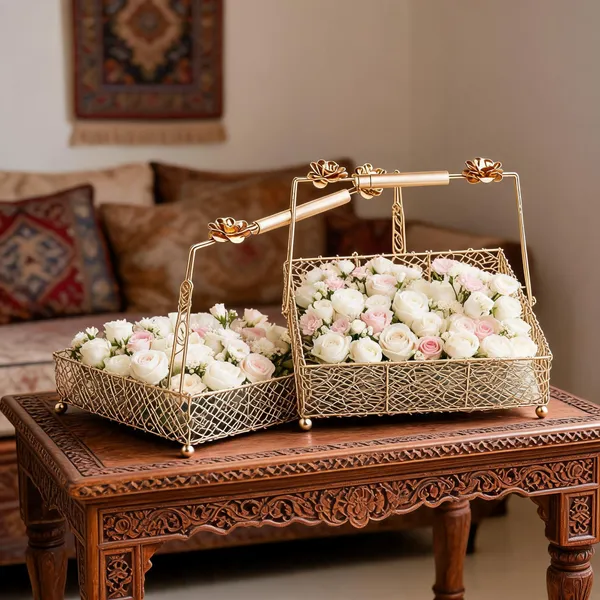 Metal_Decorative_Gold_Flower_Basket_Set_Of_2