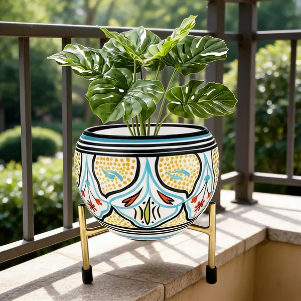 Metal_Decorative_Multicolour_Flower_Pot