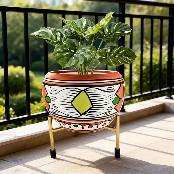Metal_Decorative_Brown_Flower_Pot