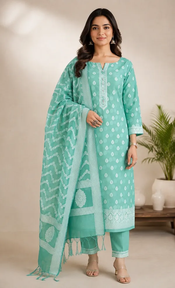 Aqua_Printed_Straight_Suit_Set_For_Women