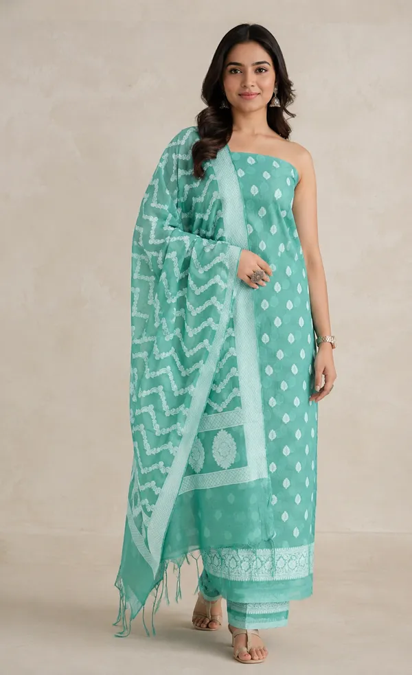 Aqua_Printed_Straight_Suit_Set_For_Women