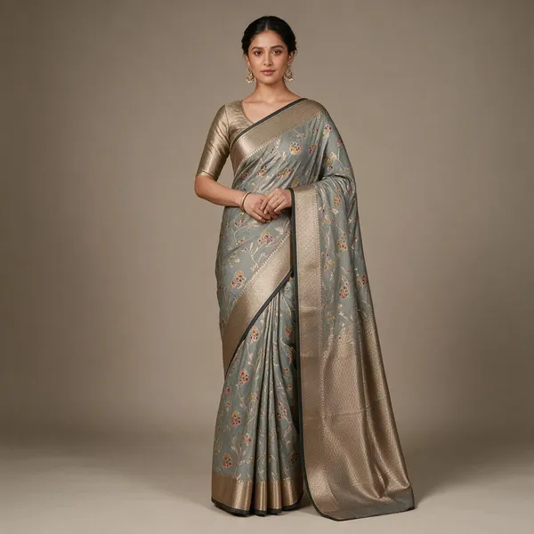 Grey_Silk_Floral_Woven_Saree_For_Women