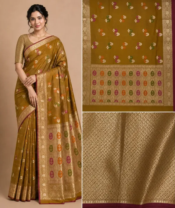 Mustard_Silk_Zari_Saree_For_Women