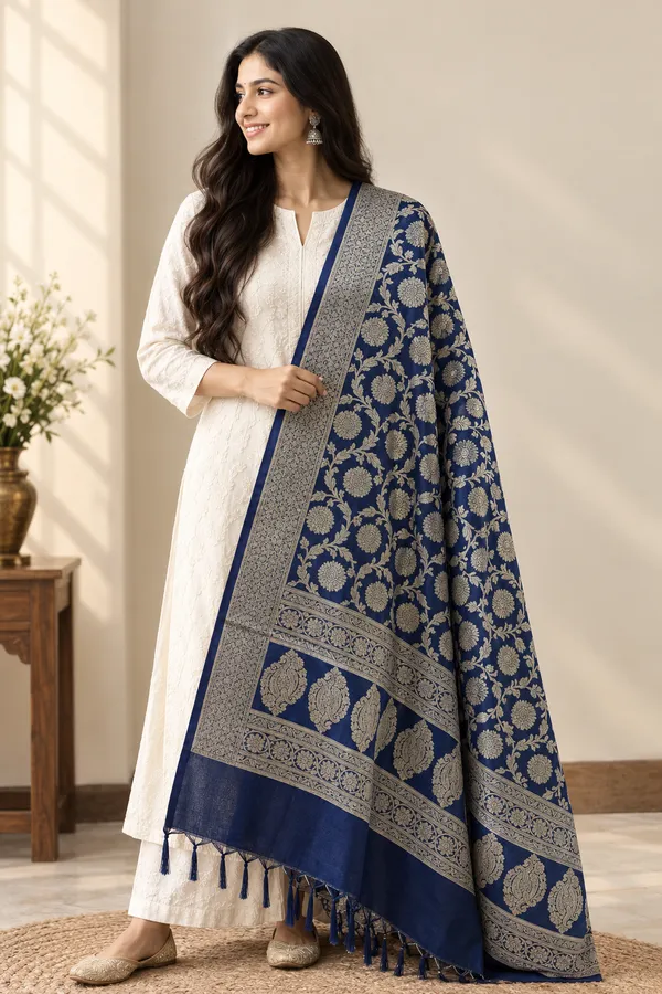Blue_Woven_Floral_Dupatta_for_Women