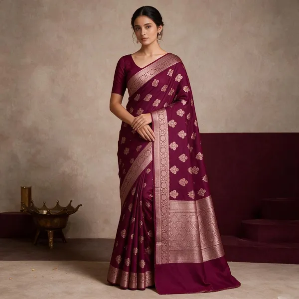 Magenta_Silk_Woven_Saree_For_Women