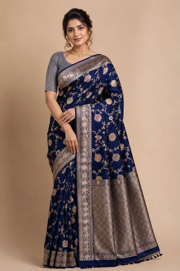 Navy_Blue_Floral_Print_Saree_for_Women