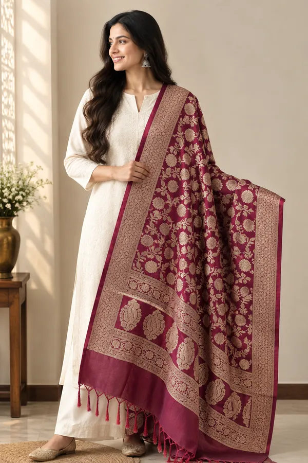 Maroon_Woven_Floral_Dupatta_for_Women