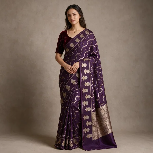 Purple_Woven_Banarasi_Saree_For_Women