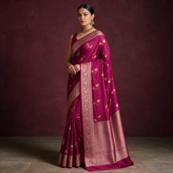 Magenta_Silk_Brocade_Saree_For_Women