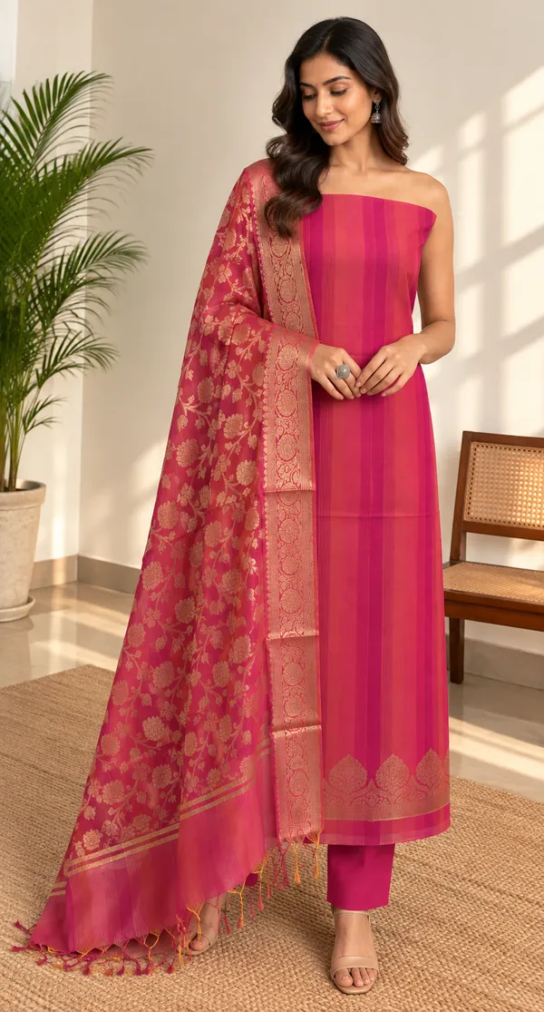 Pink_Woven_Straight_Suit_Set_for_Women