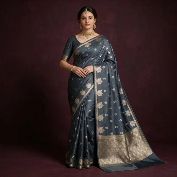 Grey_Silk_Zari_Saree_For_Women