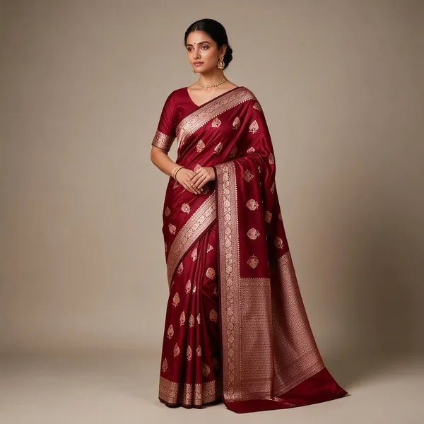 Red_Brocade_Saree_For_Women
