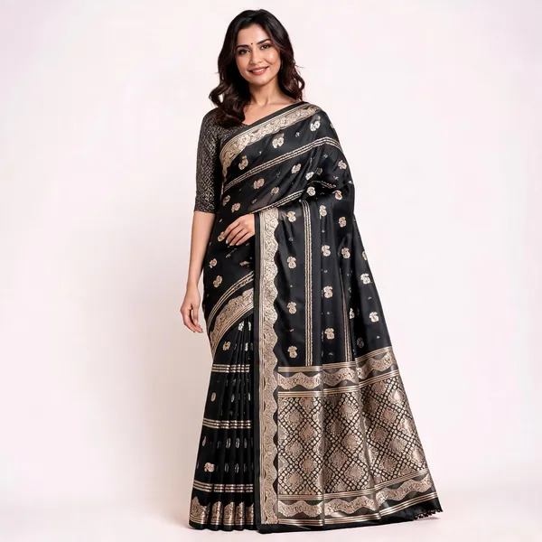 Black_Art_Dupion_Silk_Woven_Traditional_Saree_For_Women