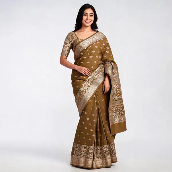 Brown_Art_Silk_Woven_Saree_For_Women