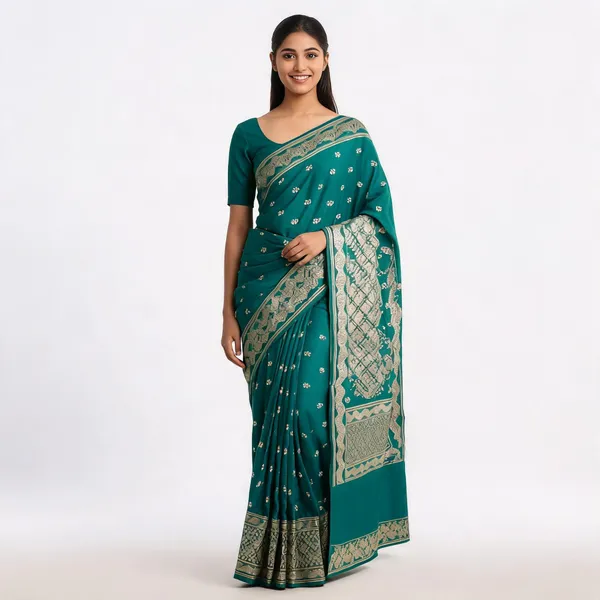 Teal_Art_Dupion_Silk_Woven_Saree_For_Women