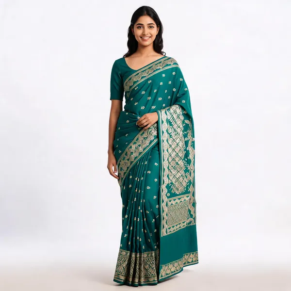 Teal_Art_Dupion_Silk_Woven_Saree_For_Women