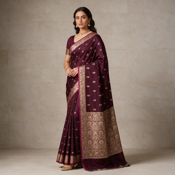 Maroon_Traditional_Woven_Saree_For_Women