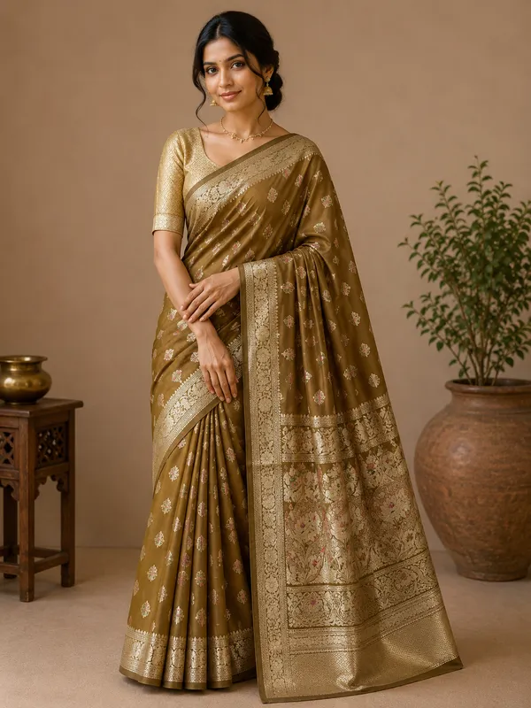 Brown_Art_Silk_Woven_Saree_For_Women