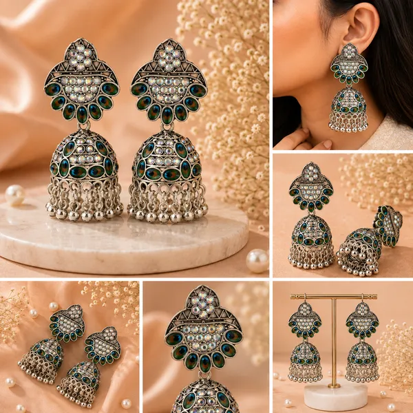Green_Oxidised_Jhumka_Earrings_for_Women
