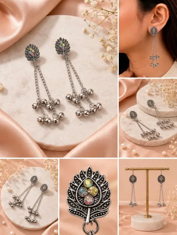 Oxidised_Silver_Peacock_Dangle_Earrings_for_Women