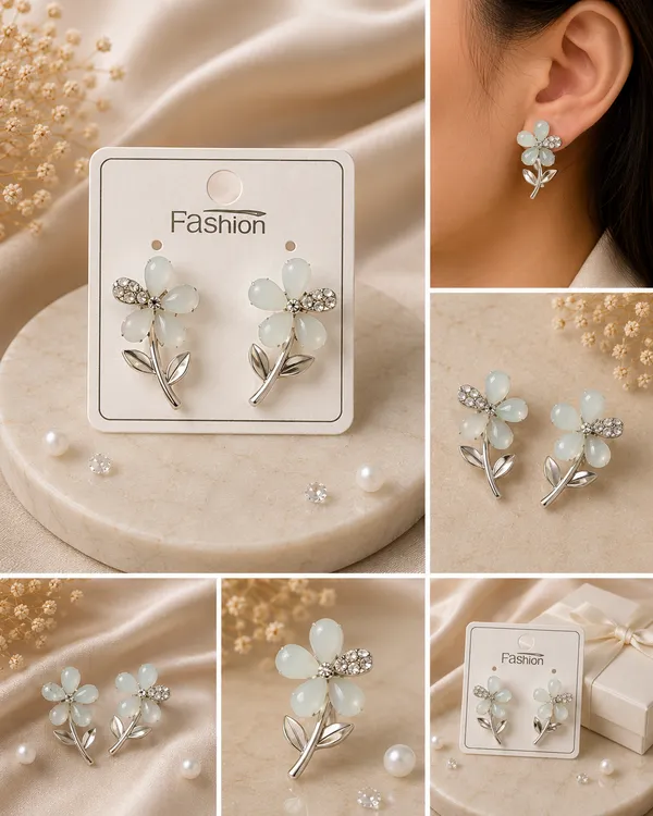 White_Floral_Stud_Earrings_for_Women