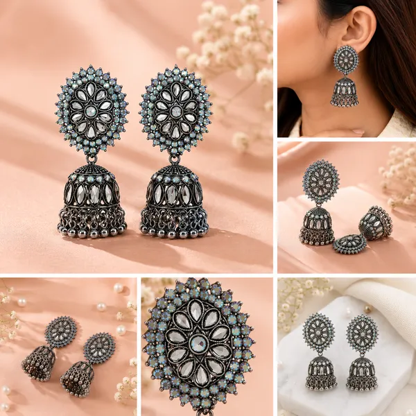 Silver_Tone_Floral_Jhumka_Earrings_for_Women