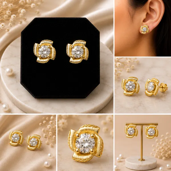 Gold_Tone_Round_Stud_Earrings_for_Women