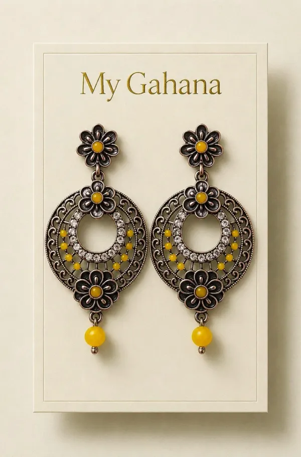 My_Gahana_Midnight_Bloom_Oxidized_Earrings