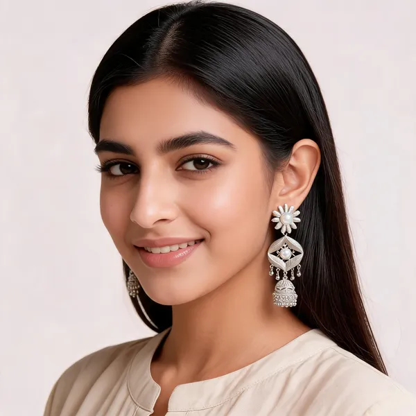 White_Alloy_Earrings_For_Women