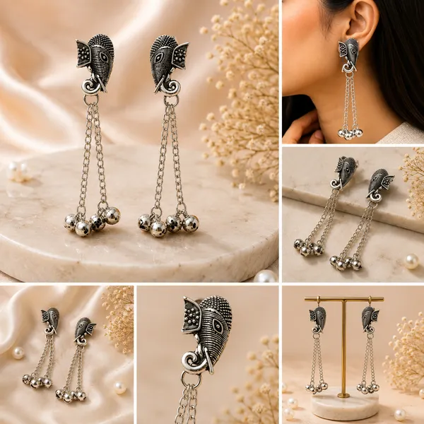 Silver_Oxidised_Fish_Motif_Dangle_Earrings_for_Women