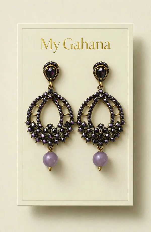 Vintage_Aura_Violet_Gold_Teardrop_Earrings