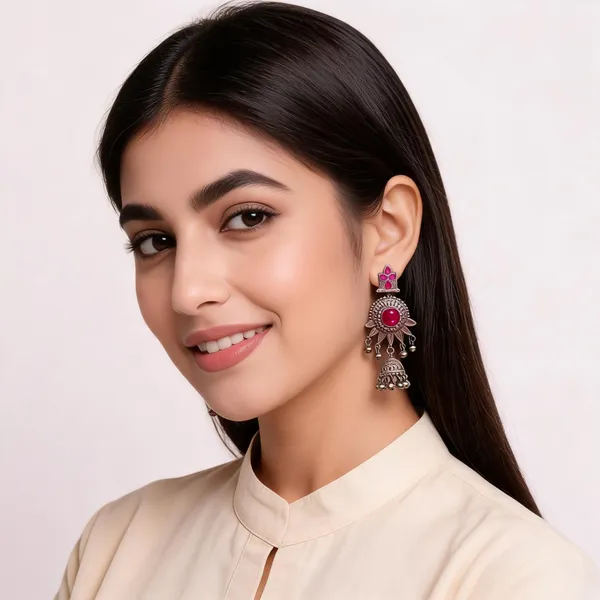Pink_Alloy_Earrings_For_Women