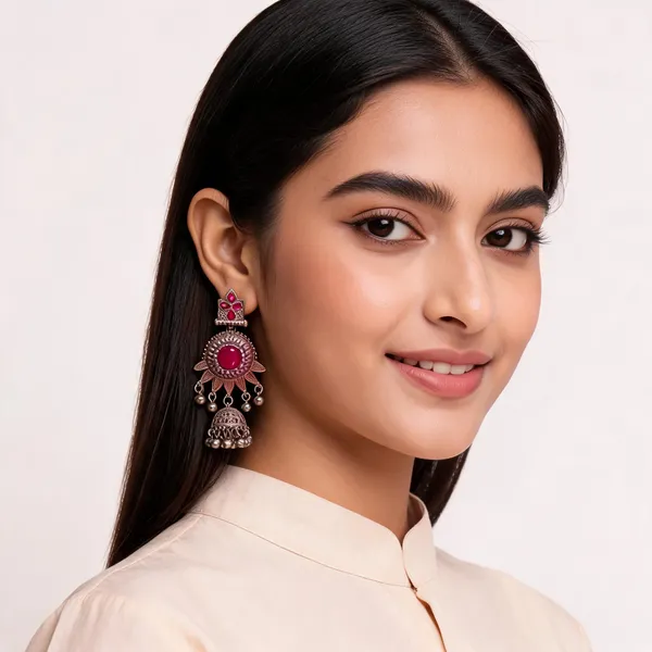 Pink_Alloy_Earrings_For_Women