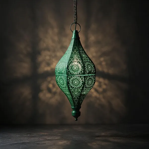 Metal_Moroccan_Pattern_Hanging_Lantern_Green