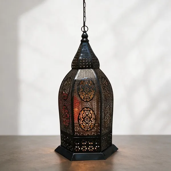 Metal_Moroccan_Floral_Pattern_Hanging_Lantern_Black