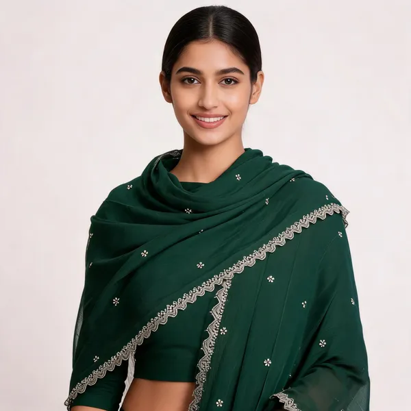 Green_Net_Embroidered_Cutwork_Dupatta_For_Women